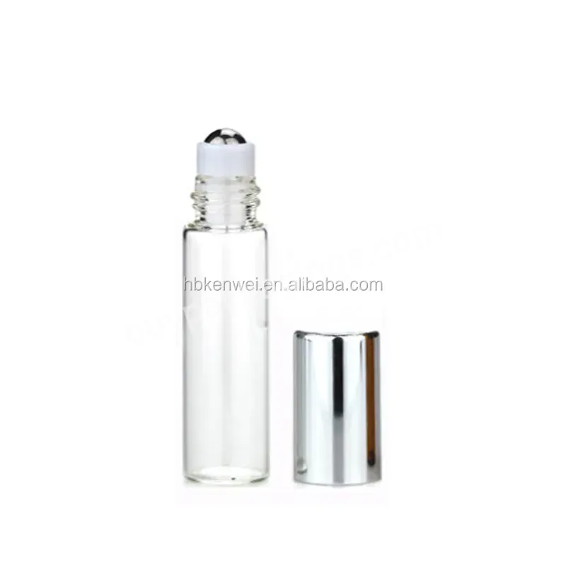 10ml Slim Clear Glass Roll On Bottles With Silver Lids