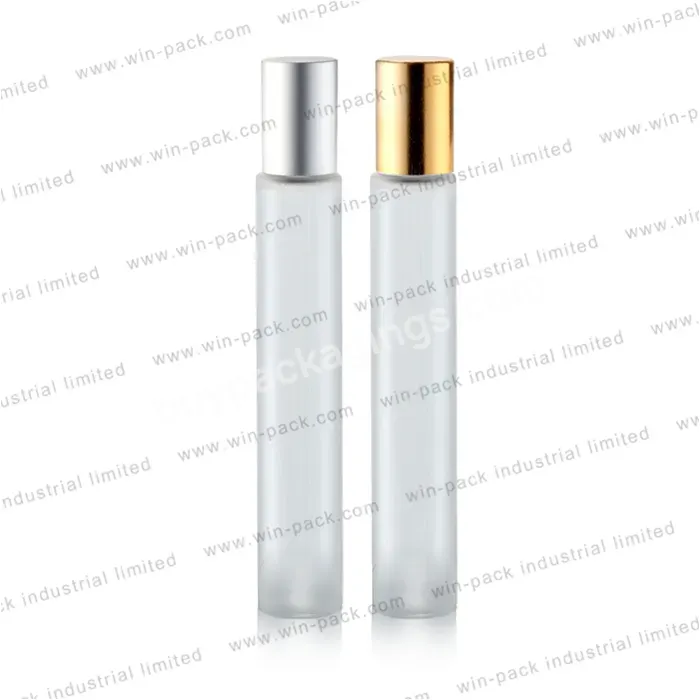 10ml White Amber Frosted Glass Roll On Bottle Packaging With Mental Roller Ball