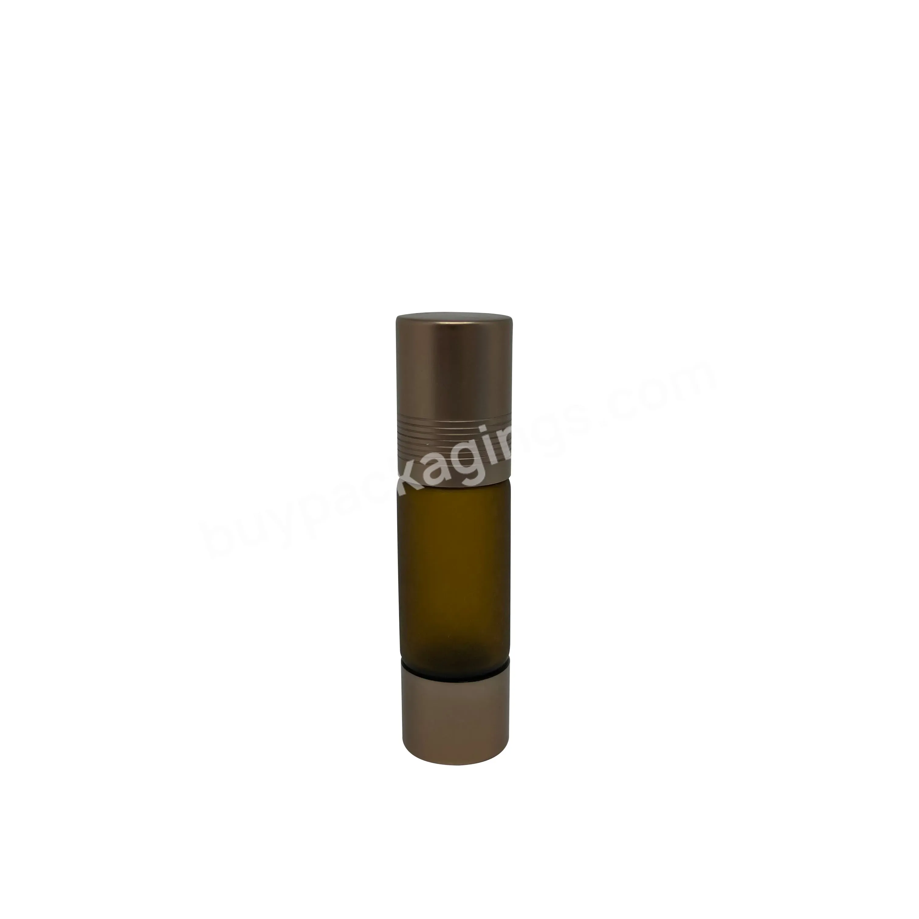10ml Wholesale Brown Double Head Roll On Bottle Portable Glass Perfume Bottle Cosmetic Essential Oil Bottle