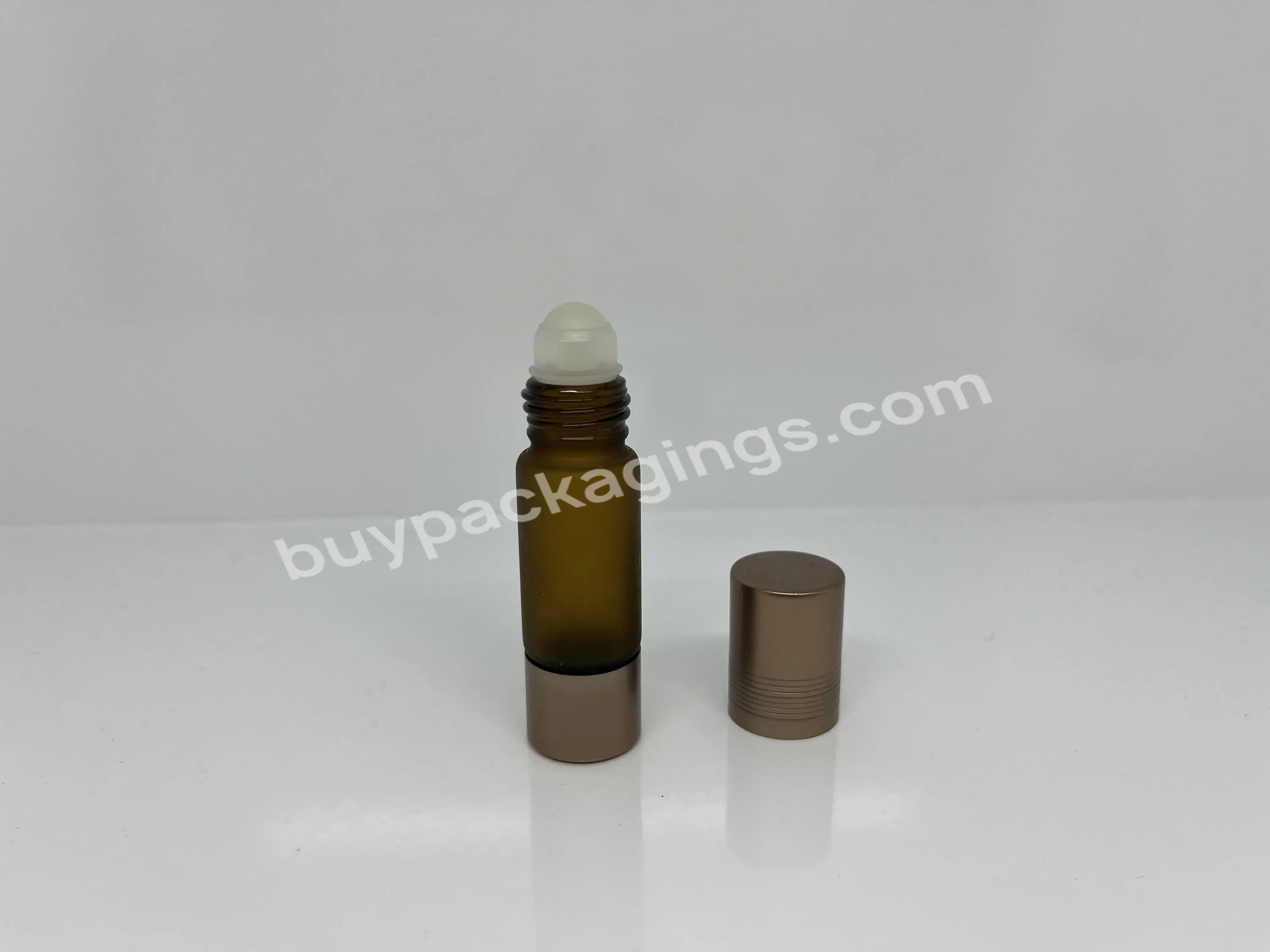 10ml Wholesale Brown Double Head Roll On Bottle Portable Glass Perfume Bottle Cosmetic Essential Oil Bottle