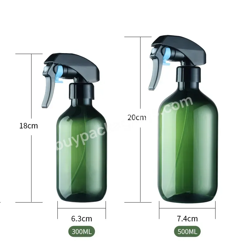 10oz 16oz Round Brown Green Alcohol Trigger Sprayer Empty Bottle Household Cleaner Plastic Mist Spray Bottle