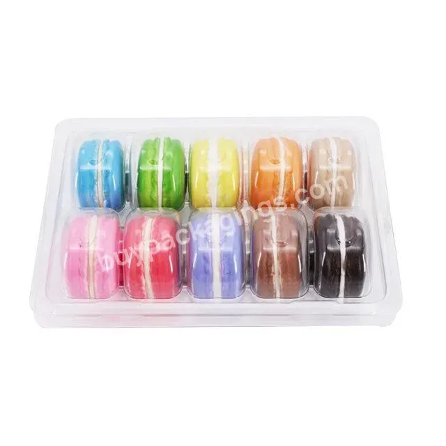 10pcs Macaron Clamshell Packaging Food Grade Macaron Packaging Cake Pet Disposable Plastic Clear Macaron Box Packaging