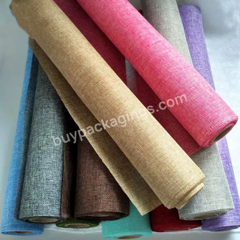 11 Colors Flower Packaging Paper Material 5 Yards Simulation Retro Linen Roll Bouquet Flower Wrapping Paper