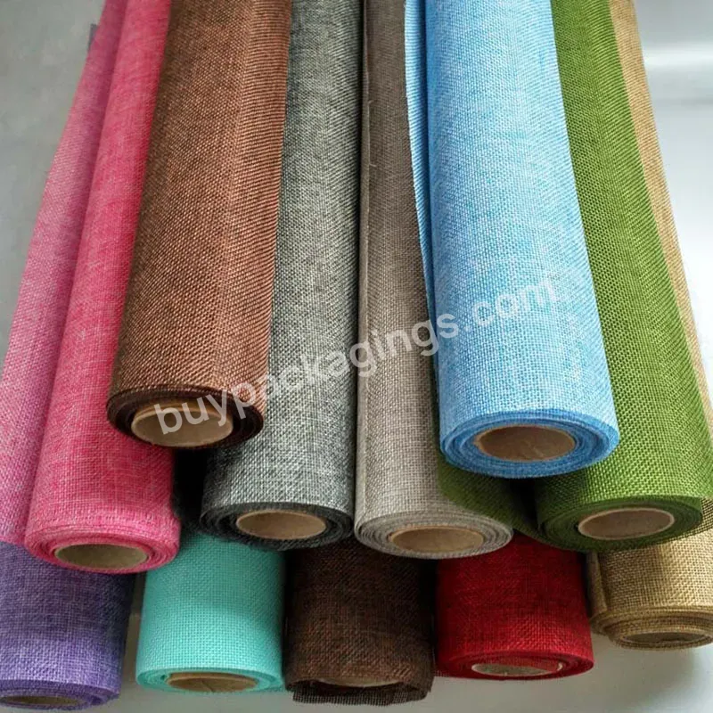 11 Colors Flower Packaging Paper Material 5 Yards Simulation Retro Linen Roll Bouquet Flower Wrapping Paper