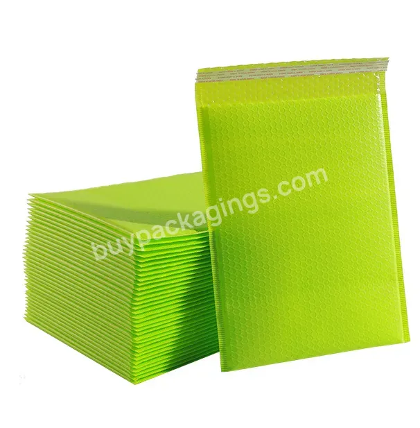 11*14.5inch Wholesale Waterproof Plastic Air Padded Envelopes Pe Green Poly Bubble Mailer For Shop