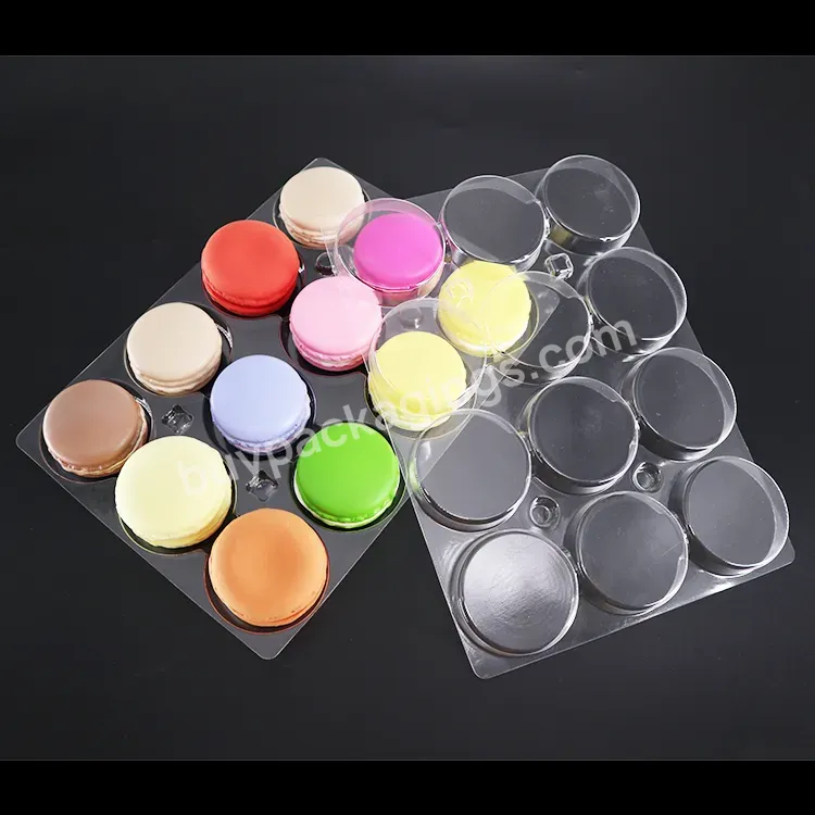 12 Blister Macaron Disposable Plastic Transparent Clear Pvc Pet Macaron Box Packaging With Plastic Inserts Tray