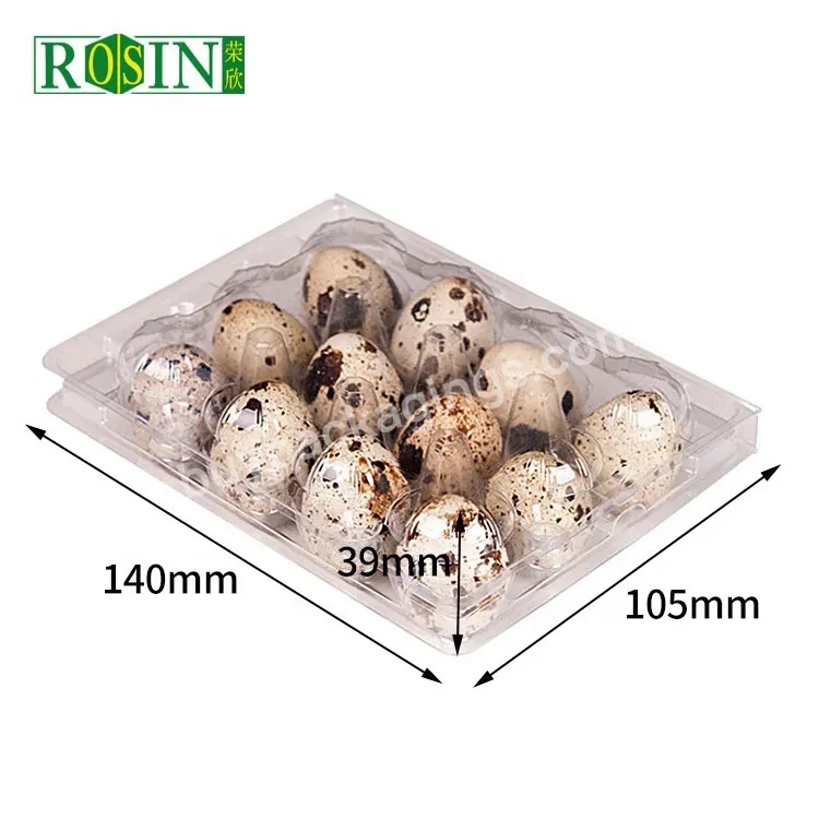 12 Holes Hinged Clamshell Disposable Clear Blister Biodegradable Plastic Quail Eggs Cartons Packaging Egg Trays Manufacturer