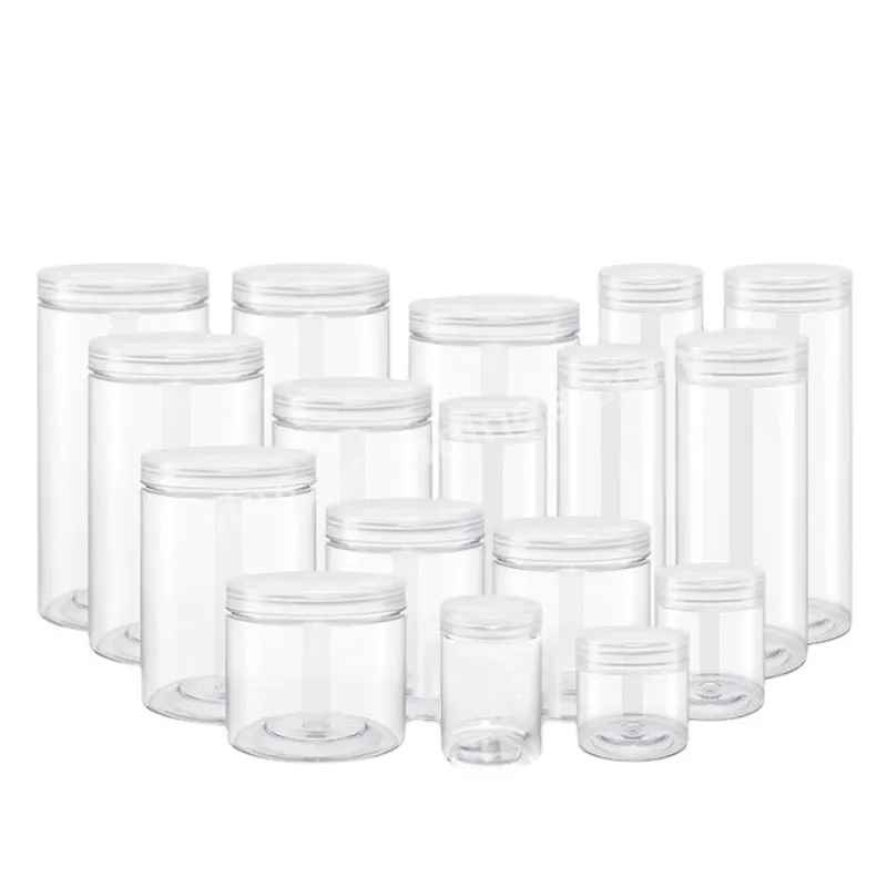 12 Oz 16oz Direct Facoty Wholesale Pet Plastic Food Container Jar With Lids 350ml 500ml Plastic Dessert Jar