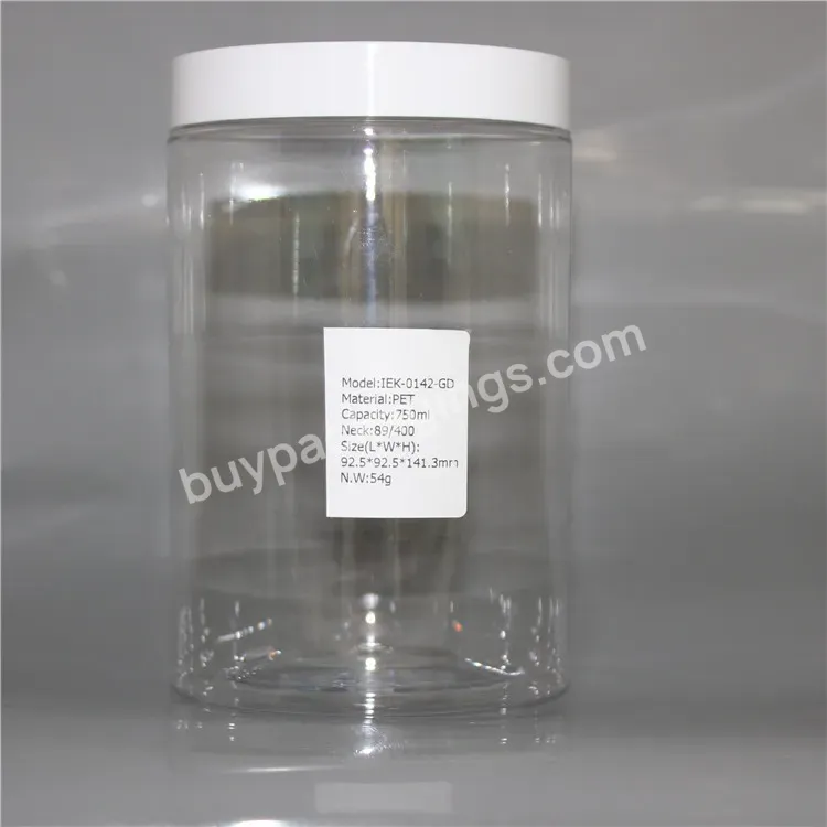 1200ml Clear Black Pet Jars With Lids