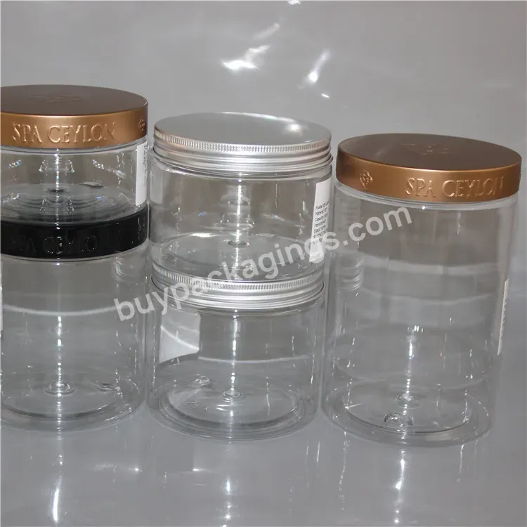 1200ml Clear Black Pet Jars With Lids