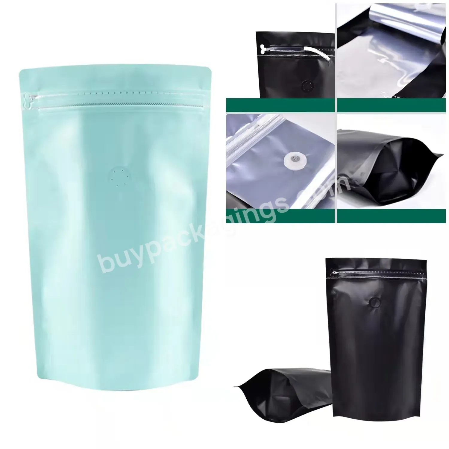 120g 250g 500g In Stock Coffee Stand Up Bag Smell Proof Bags With Air Valve