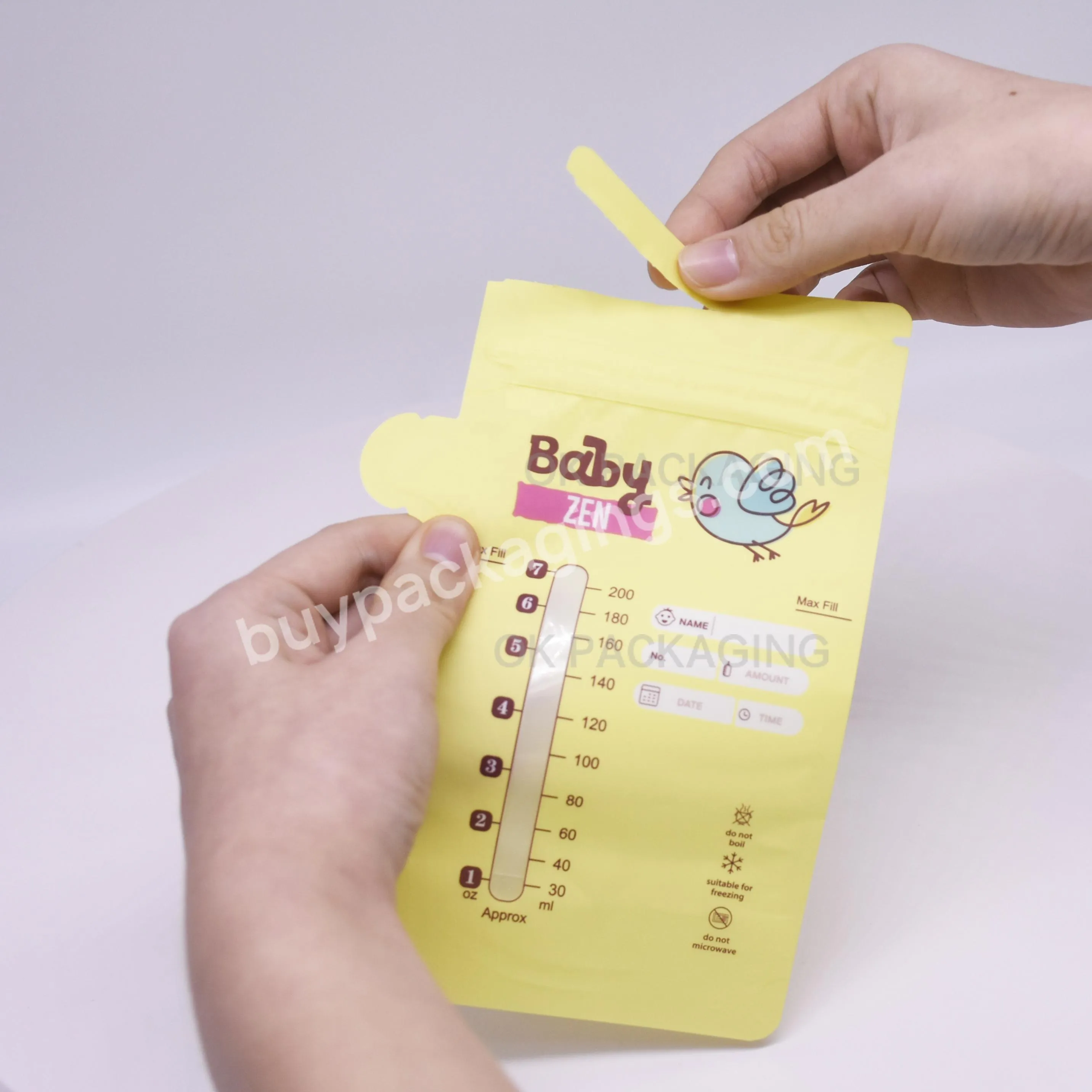 120ml 150ml Stand Up Babies With Sensor Temperature Milk Storage Bag Pouch Bpa Free Double Zipper Breast Milk Bag