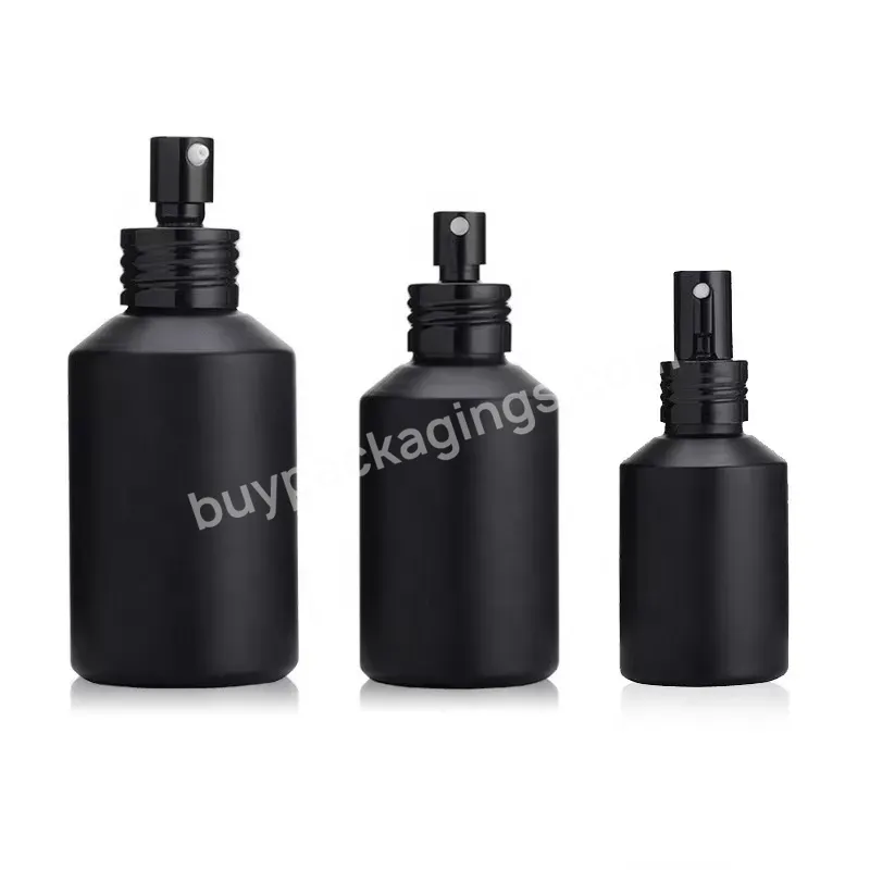 120ml 60ml Matte Black Glass Lotion Bottles With Pump Wholesale Essential Oil Cosmetic Packaging