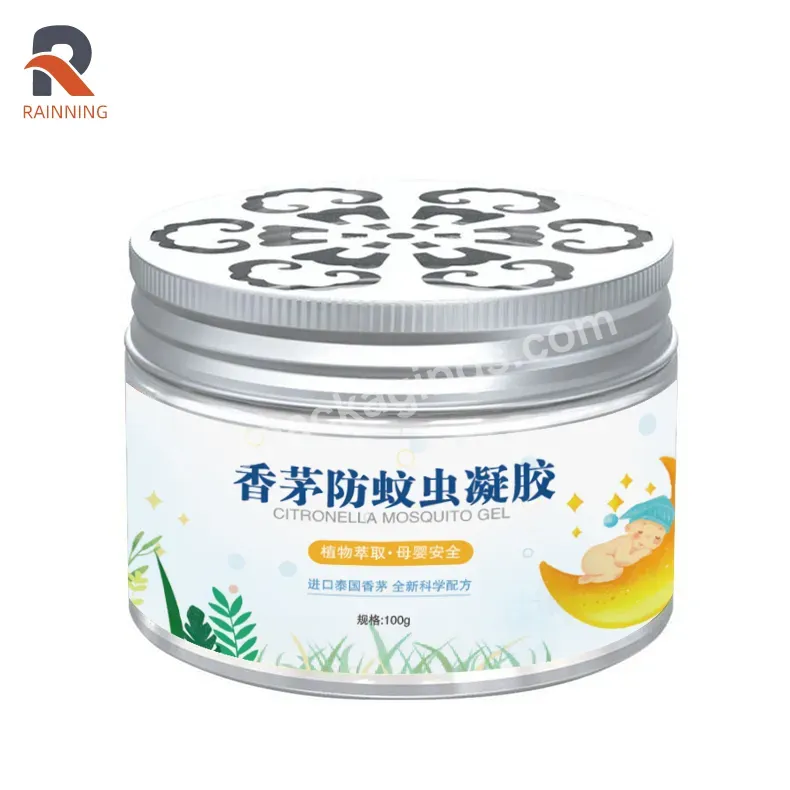 120ml Clear Cosmetic Plastic Jar Air Freshener Deodorization Gel Jar With Hollow Out Lid