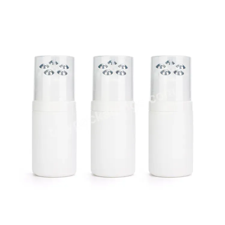 120ml Empty Massage Oil Bottle Cosmetic Packaging White Essential Oil 5 Metal Roll On Bottle Plastic Roller Ball Bottle