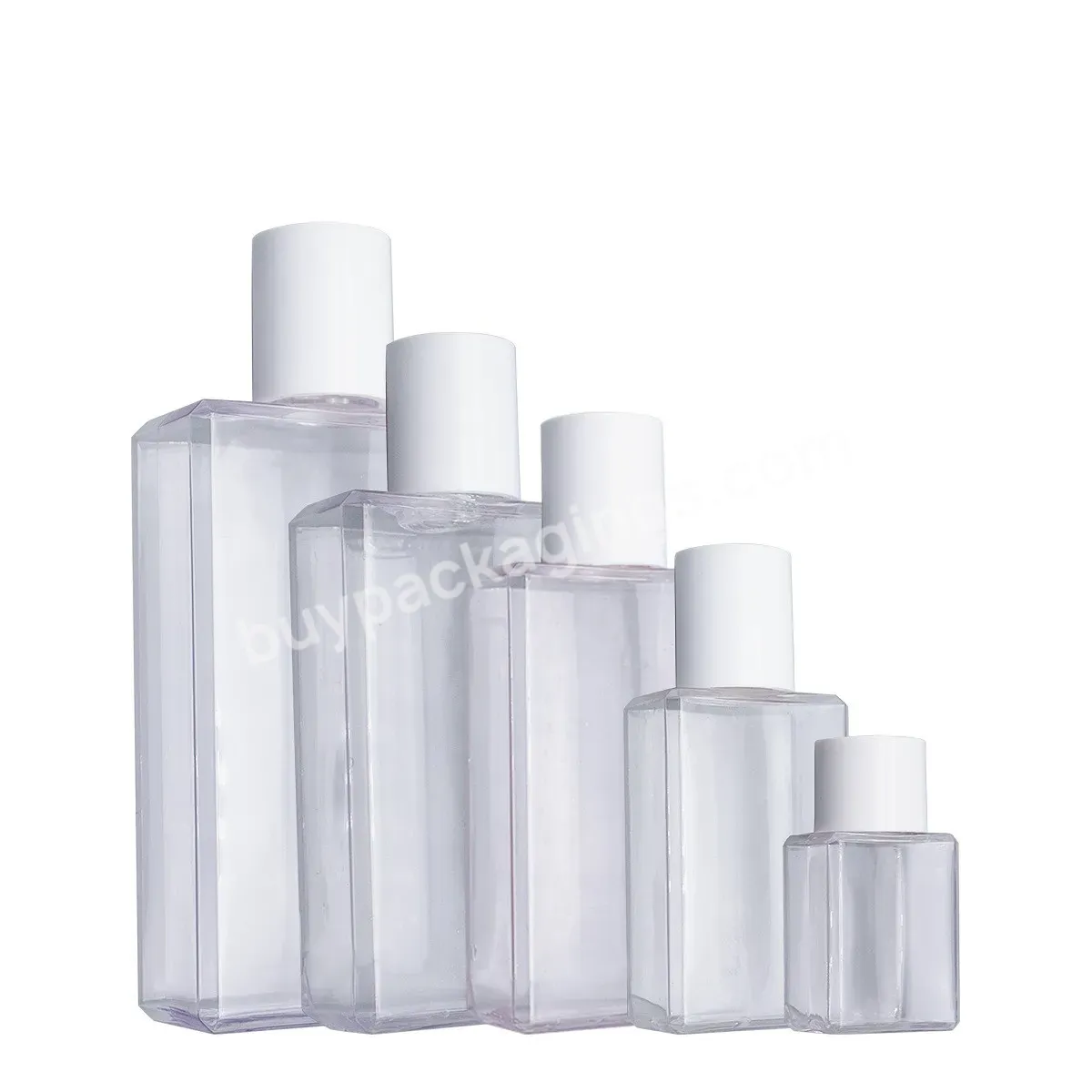 120ml Plastic Toner Bottle 250ml 300ml Plastic Cosmetic Bottle With Top Cap Petg Square Bottle