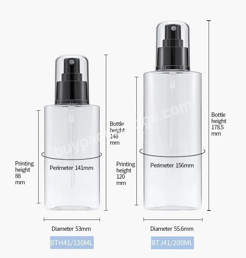 120ml Spray Bottle Clear Plastic Packaging Spray Bottles Cosmetic 200ml Face Mist Spray Bottle Packaging