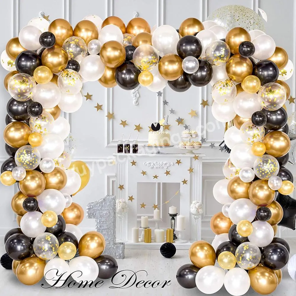 123Pcs Black White Gold Balloons Arch Balloon Garland Kit For Engagement Wedding Birthday Baby Shower Christmas Party Decoration