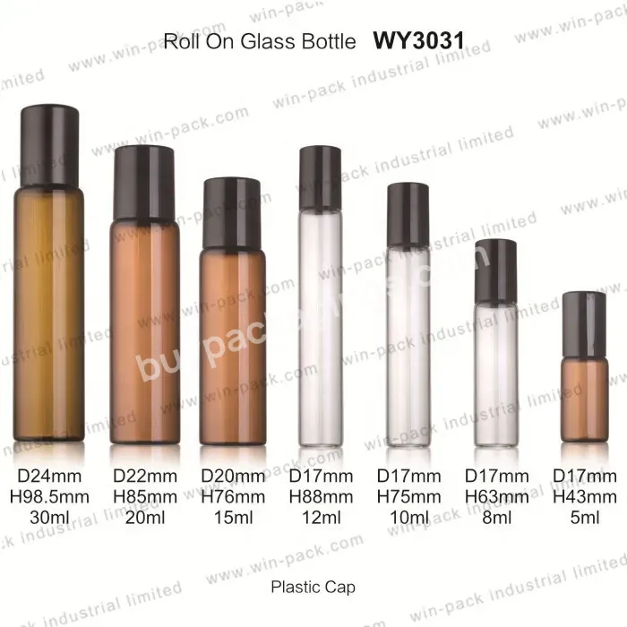 12ml 10ml 30ml Luxury Cosmetic Glass Empty Amber Glass Roll On Bottles Perfume Wholesale With Plastic Cap