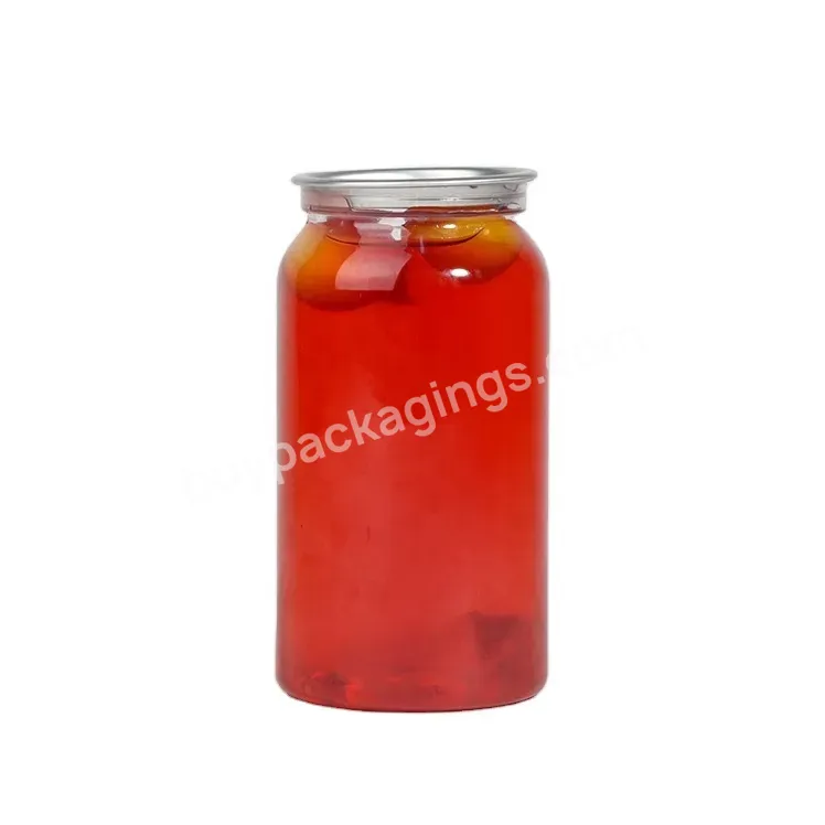 12oz 350ml Pet Transparent Soft Drink Can Empty Plastic Clear Soda Beverage Can With Easy Open Lid