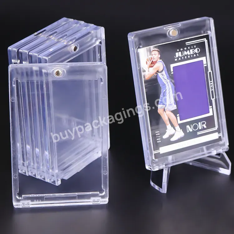 130pt Uv Custom Acrylic Tcg Card Pack Storage One Touch Magnetic Card Holder Sports Baseball Trading Card Case For Pokemon Psa