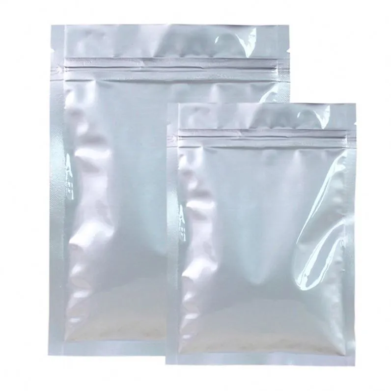 14*19cm Wholesale spot 3side 3-side flat zip lock ziplock bags aluminum grade 3 Side Seal Food foil bag