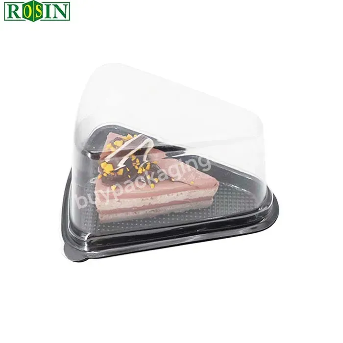 145*115*83mm Black Bottom Transparent Cover Disposable Plastic Slice Cake Containers