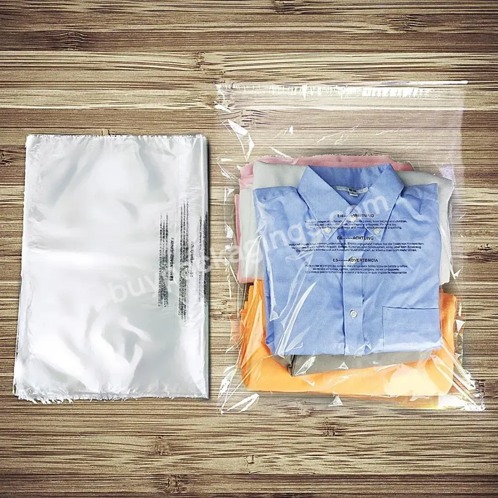 14x20 Clear Self Seal Poly Bags With Suffocation Warning 1.5 Mil I Strong Adhesive With Vent Hole For T-shirt Or Garment