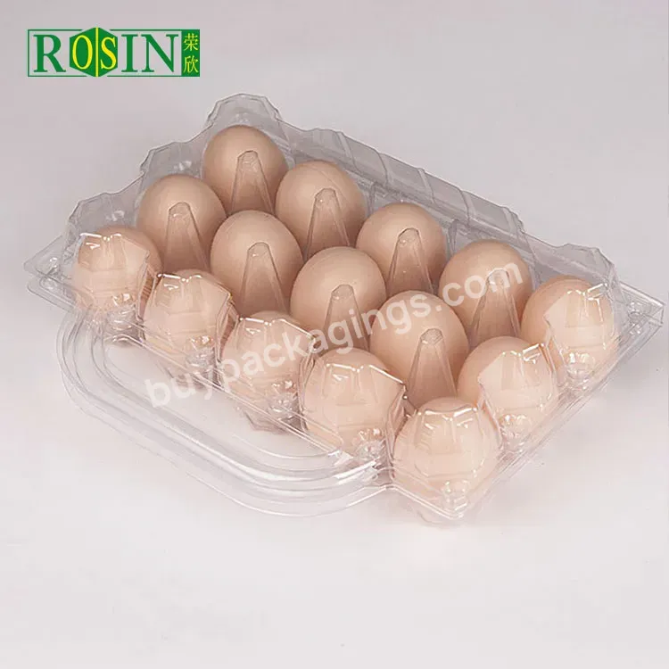 15 30 Holes Egg Storage Pet Transparent Box,Eco Friendly Plastic Blister Deviled Egg Packaging Tray For Chicken Eggs With Handle