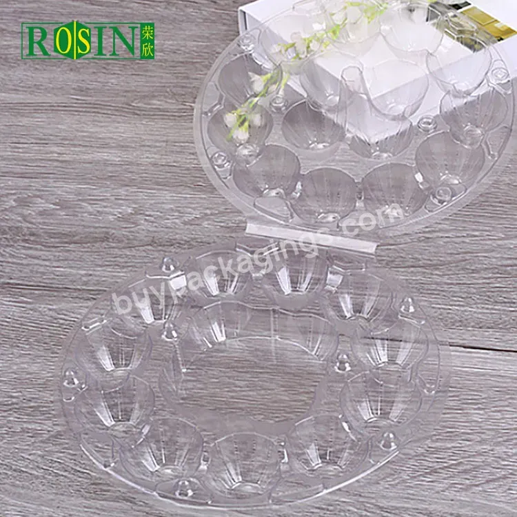 15 30 Holes Round Plastic Clear Egg Tray Holder For Sale Clamshell Pet Plastic Egg Tray Box With Cover