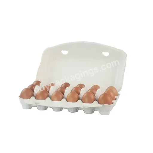 15 Cells Compostable Paper Pulp Egg Cartons Molded Fiber Empty Egg Containers For Hens Chicken Duck Quail Use
