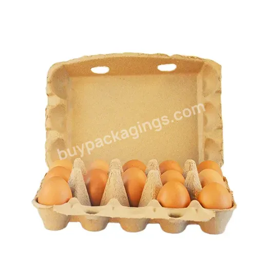 15 Hole Biodegradable Paper Pulp Egg Carton Recyclable Pulp Fiber Chicken Egg Tray Cover Packaging Box For Shipping