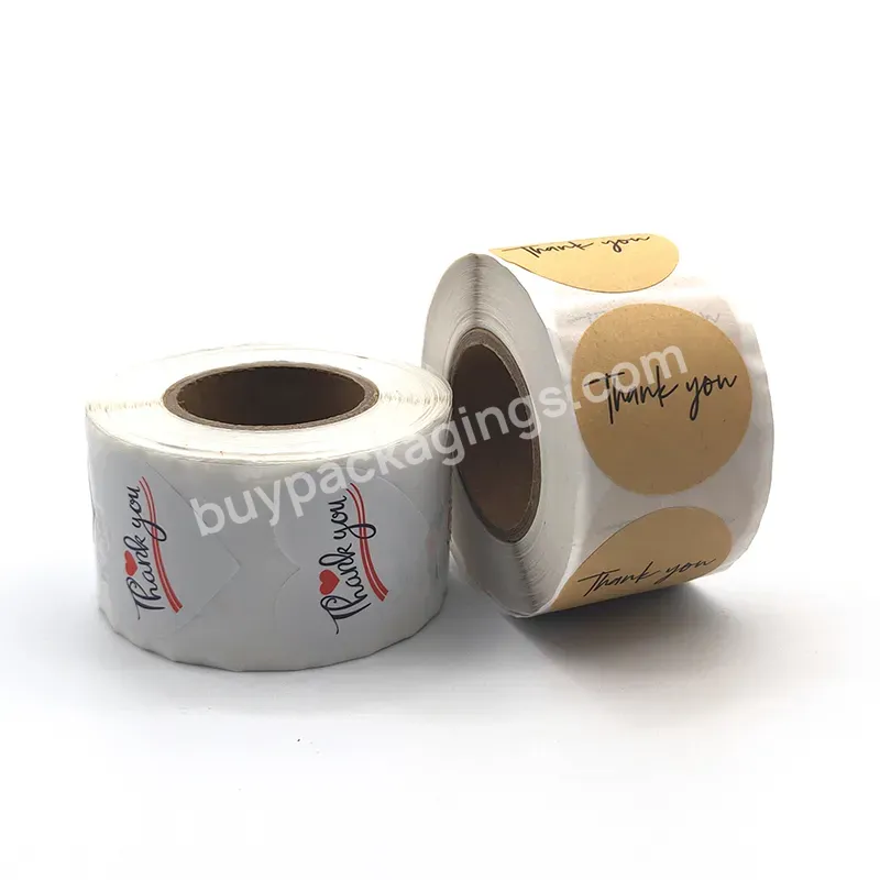 1.5 Inch Roll Self Adhesive Paper Thank You For Your Purchase Label Sticker With Logo