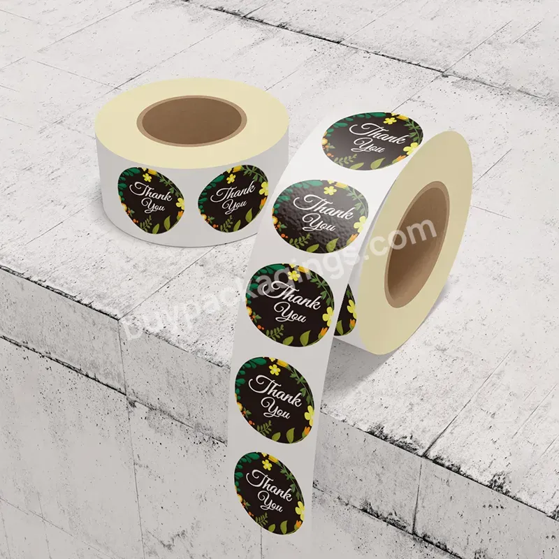 1.5 Inch Roll Self Adhesive Paper Thank You For Your Purchase Label Sticker With Logo