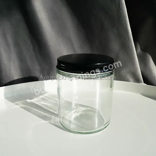 150g 250ml Clear Glass Jars With Black Lids For Creams And Candles - Buy Coloured Glass Candle Jars,Green Glass Candle Jars With Lids,Blue Glass Candle Jar Frosted.