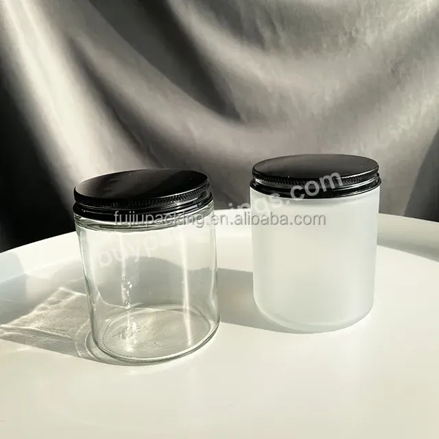 150g 250ml Clear Glass Jars With Black Lids For Creams And Candles