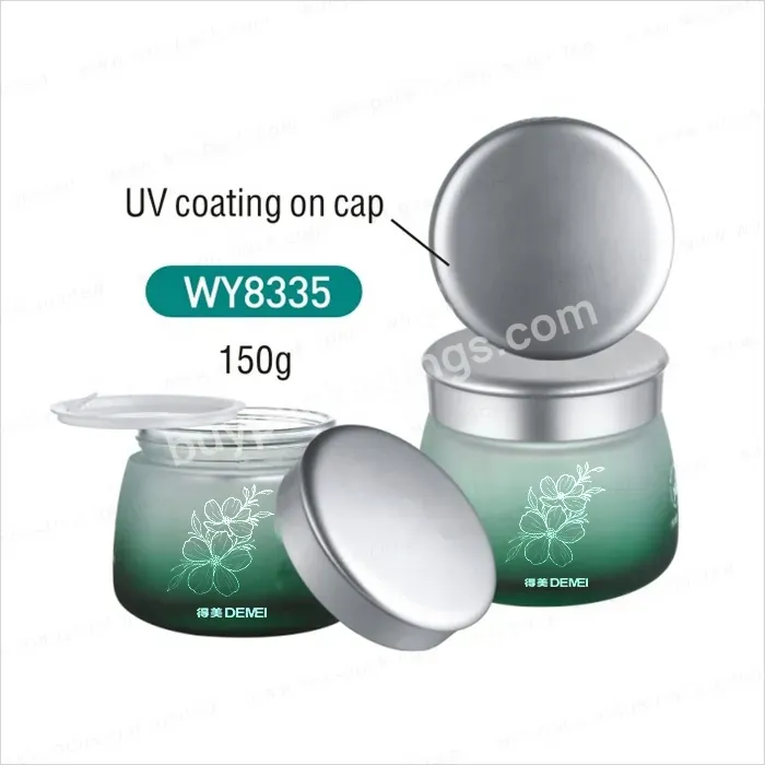 150g Custom Gradient Glass Beauty Jars Uv Coating Cap Large Cosmetic Containers Frosted Cosmetic Packaging