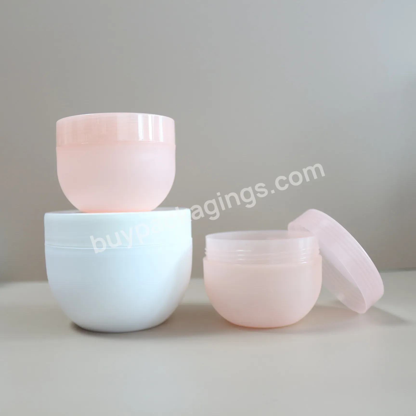 150ml 250ml 300ml 400ml Pp Cosmetic Ice Cream Container Frosted Pink Purple Beige Plastic Clay Body Scrub Container Jars With Li