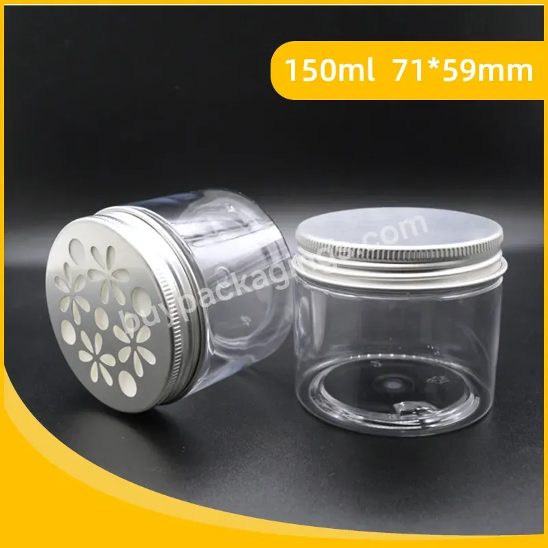 150ml Cosmetics Plastic Cream Jar With Aluminium Lid Pet Jar Packaging Body Scrub Containers