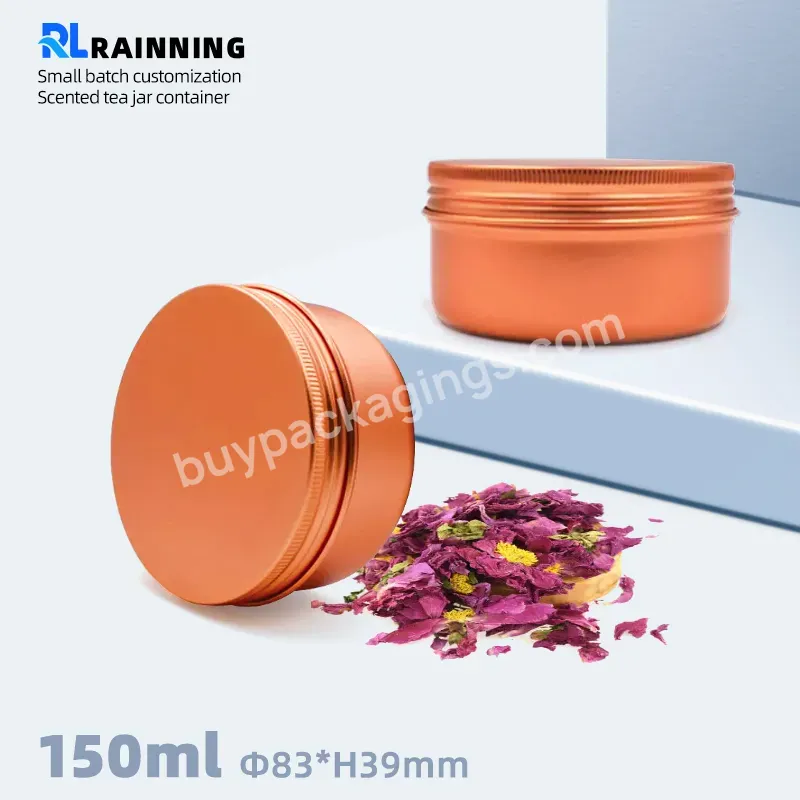 150ml Custom Copper Color Aluminum Jar Cosmetic Container For Hair Wax/candle Tin Container