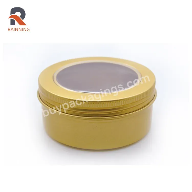 150ml Gold Color Chinese Tea Aluminium Metal Can Luxury Aluminum Container Tin Packages With Screw Thread Lid