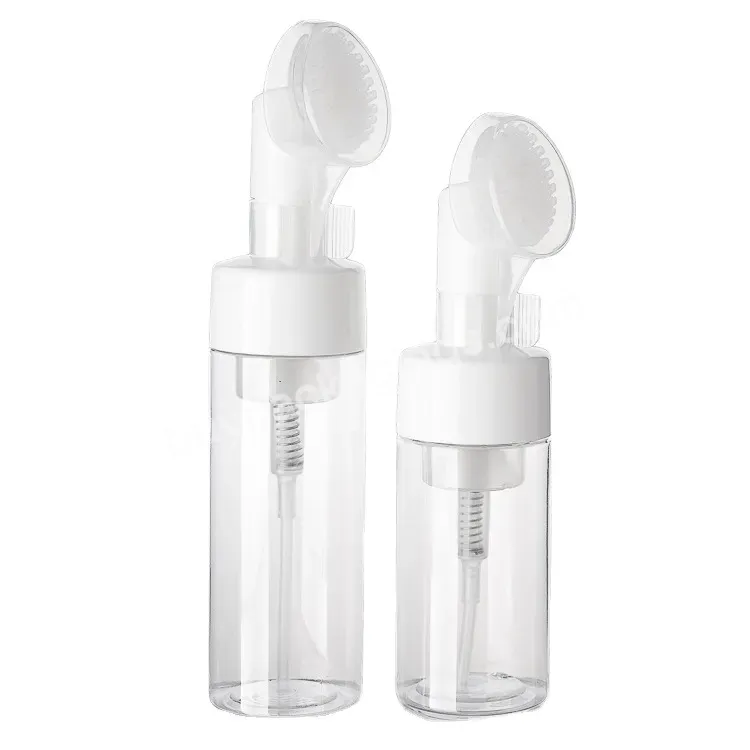 150ml Plastic Clear Foam Bottle With White Silicone Brush Pump