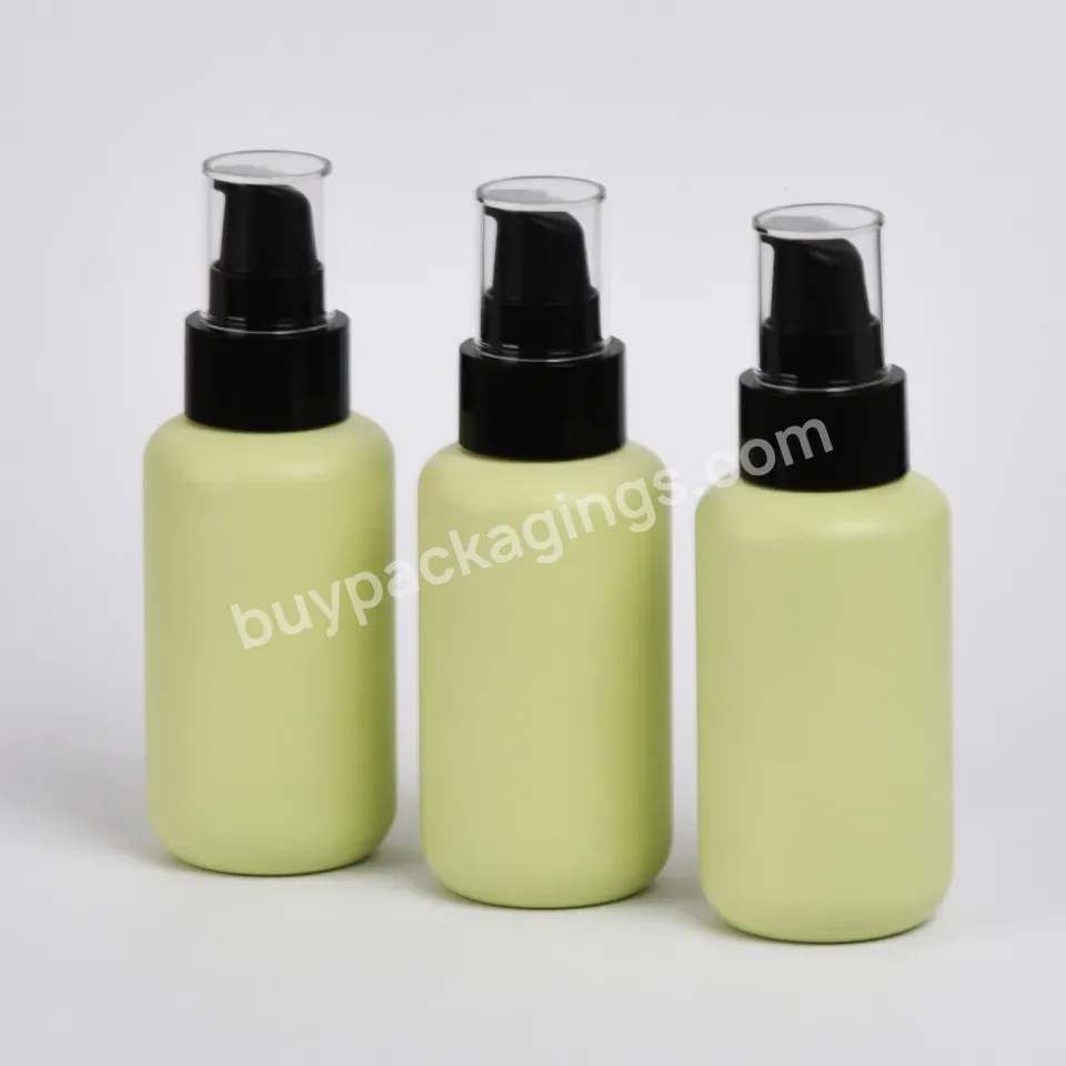 150ml Skin Care Soft Touch Round Pet Plastic Facial Toner Cream Lotion Bottles Packaging With Lotion Pump