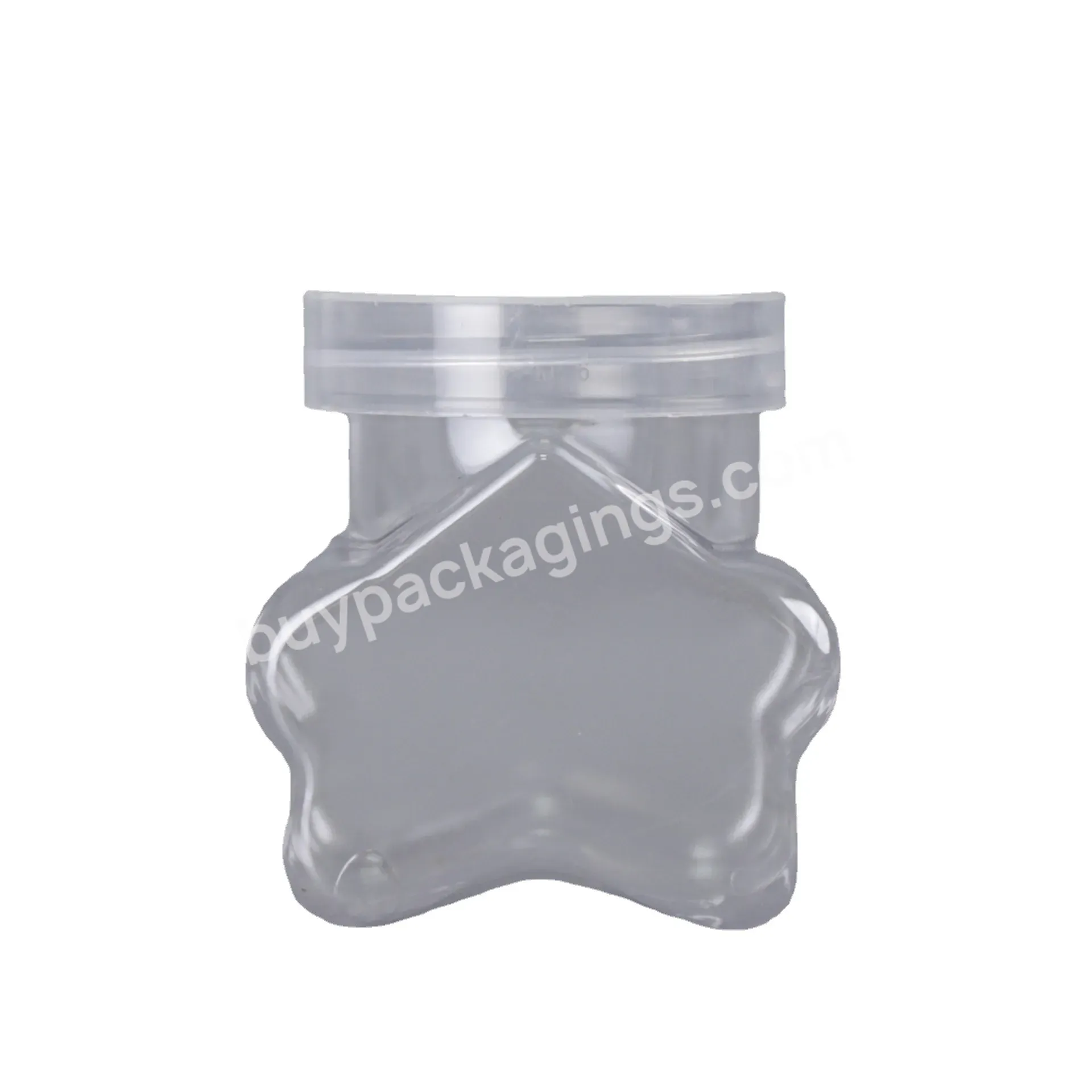 150ml Wholesale Pentagram Plastic Bottle Transparent Candy Packaging Jar Crystal Clay Jar