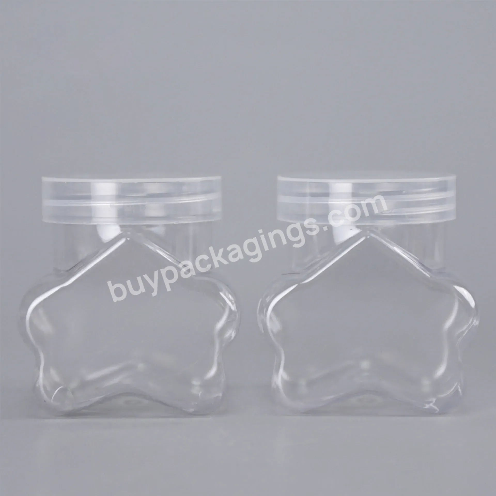 150ml Wholesale Pentagram Plastic Bottle Transparent Candy Packaging Jar Crystal Clay Jar