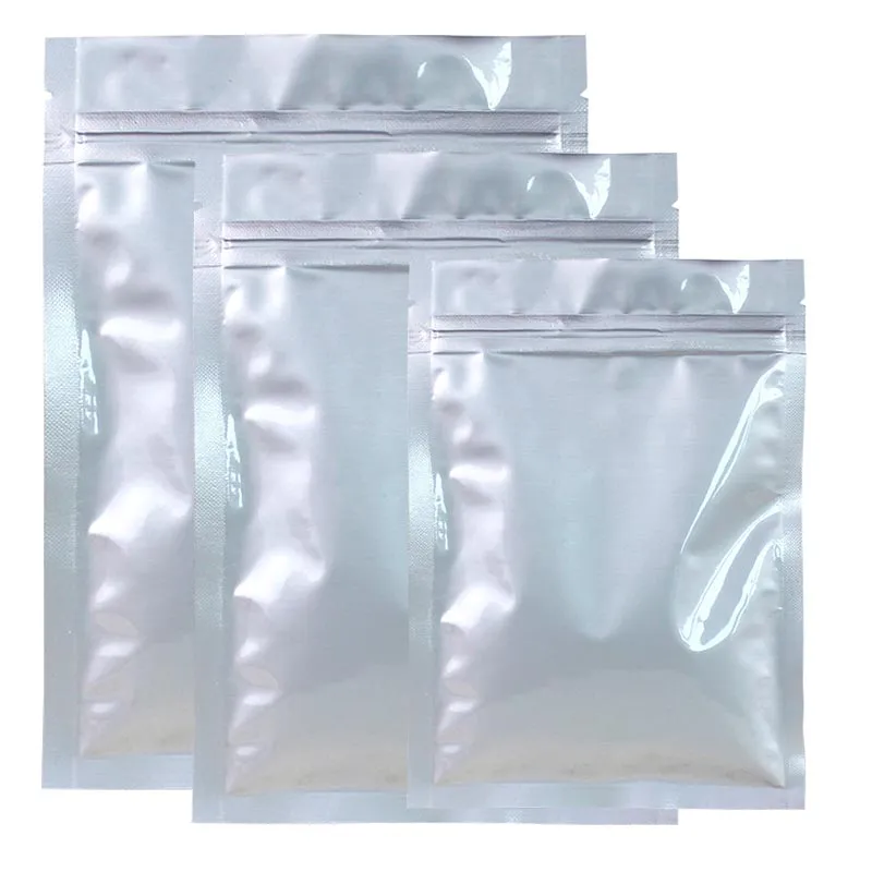 15*22cm Metallic small zipper silver food aluminum foil 3side 3-side flat zip lock ziplock pouch bags