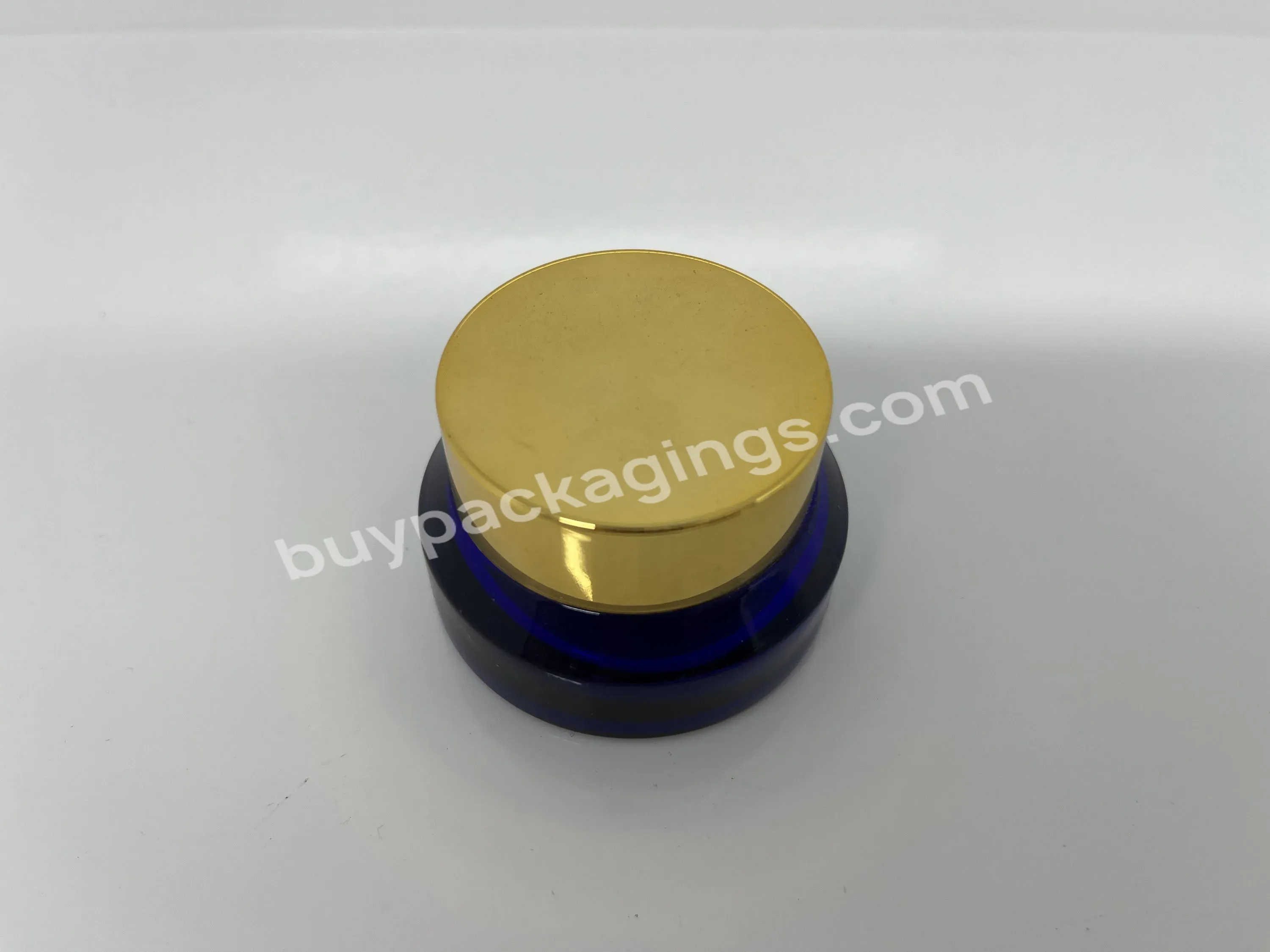 15/30/50g Wholesale Blue Inclined Shoulder Cream Jar Makeup Skin Care Products Jar Glass Eye Cream Bottle