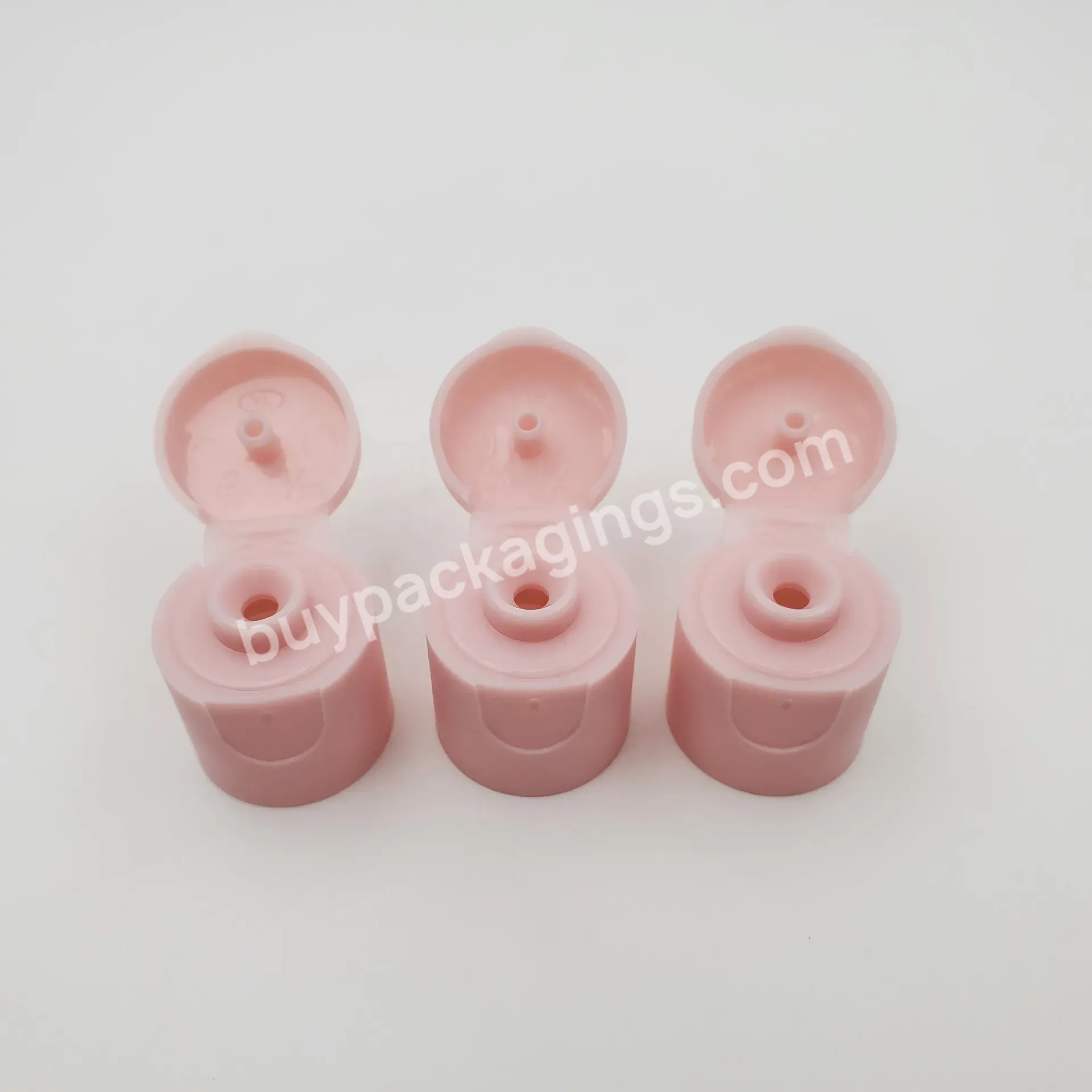 15/415 15mm Small Mini Matte Pink Plastic Pp Flip Top Cap Lid For Cosmetic Hand Sanitizer Bottles