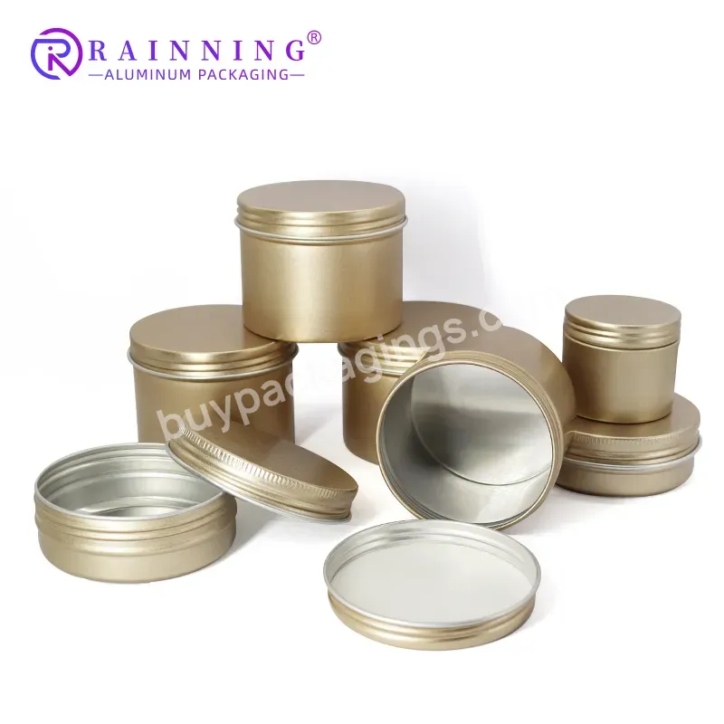 15g 20/40/50/80ml/100ml Cream Container Packaging Cosmetic Jar Frosted Gold Screw Top Lid Aluminum Tin Can With Lids