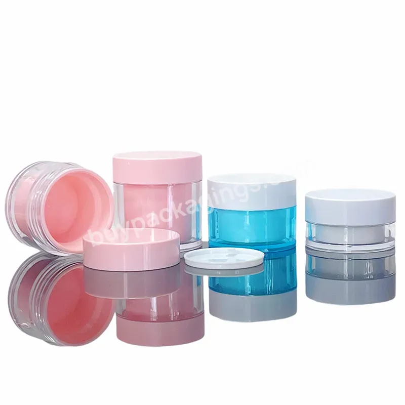 15g 20g 30g 50g Elegant Pink Blue Cosmetic Jars Fancy Double Walled Jar Luxury Plastic Jars With Lids